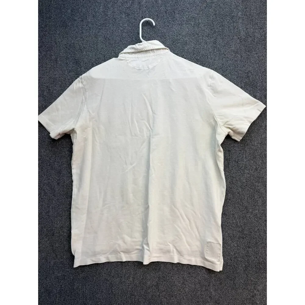Ralph Lauren Men's XL Ivory Tennis Crest Pocket Polo Shirt 100% Cotton